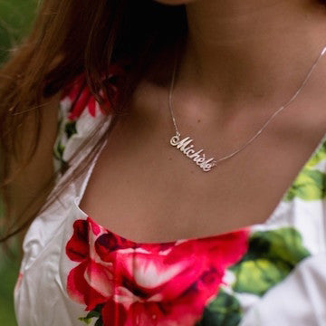 FANCY PRINT NAME NECKLACE