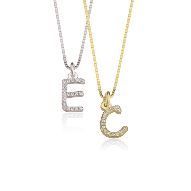 CZ INITIAL NECKLACE