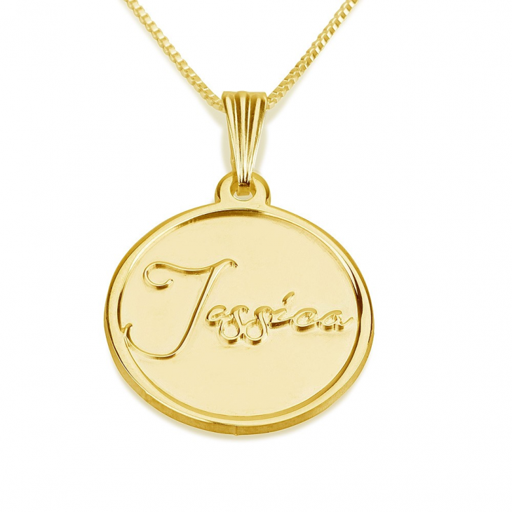 ENGRAVED COIN NAME NECKLACE