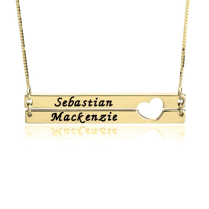 DOUBLE BARS W/ HEART NAMEPLATE