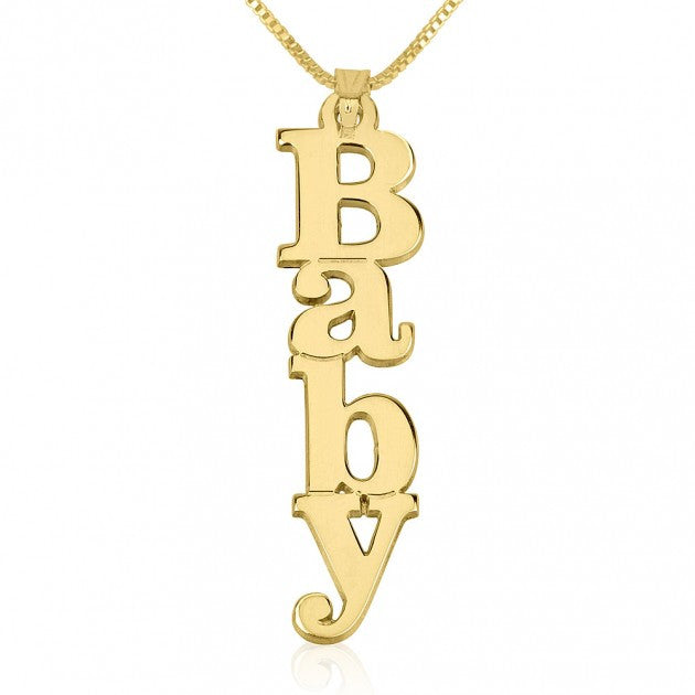 VERTICAL BLOCK LETTER NAME NECKLACE