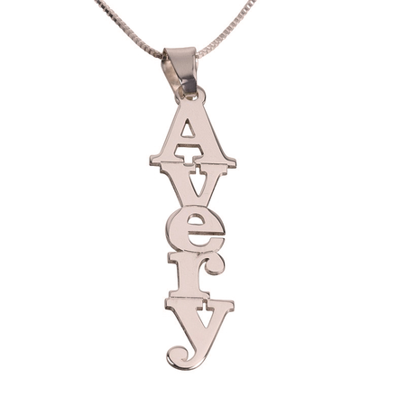 VERTICAL BLOCK LETTER NAME NECKLACE