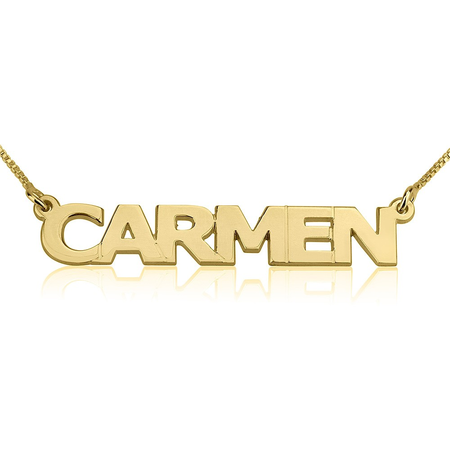 Gold block hotsell letter name necklace