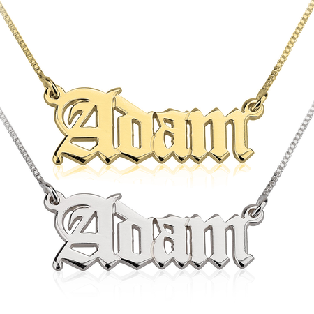 OLD ENGLISH STYLE NAME NECKLACE