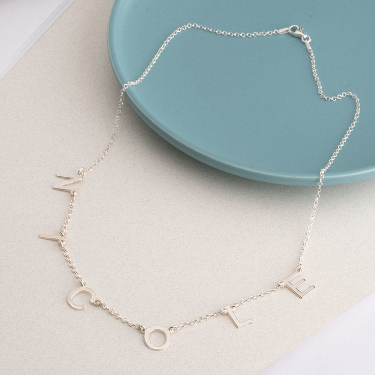 SPACED LETTER NAME NECKLACE