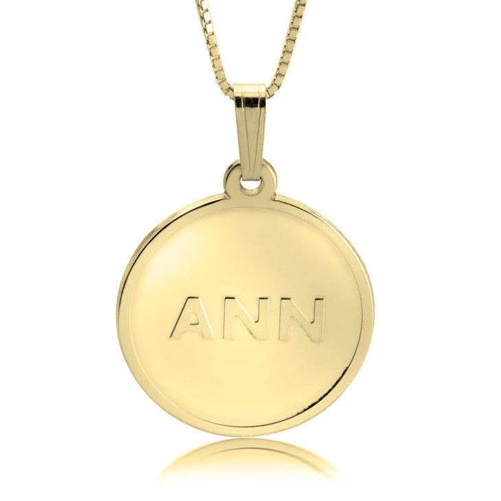 THREE INITIALS COIN NECKLACE