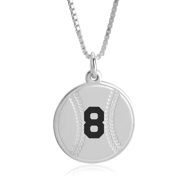 BASEBALL BOLD NUMBER NECKLACE