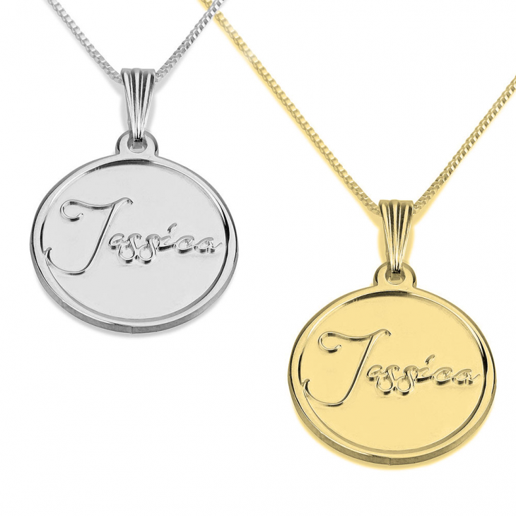 ENGRAVED COIN NAME NECKLACE