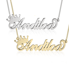 Load image into Gallery viewer, CROWN NAME NECKLACE