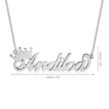 Load image into Gallery viewer, CROWN NAME NECKLACE