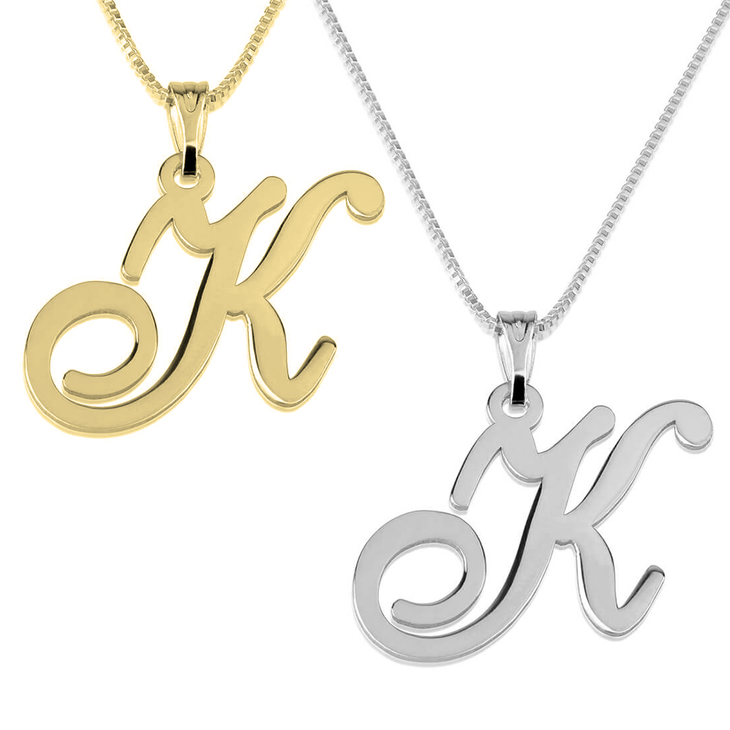 Fancy initial necklace deals