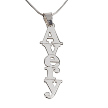 Load image into Gallery viewer, VERTICAL BLOCK LETTER NAME NECKLACE