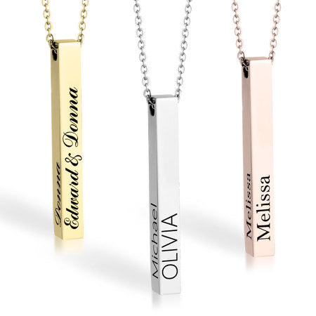 3D BAR NAME NECKLACE