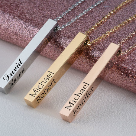 3D BAR NAME NECKLACE