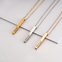 Load image into Gallery viewer, 3D BAR NAME NECKLACE