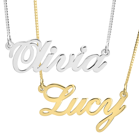 FANCY PRINT NAME NECKLACE