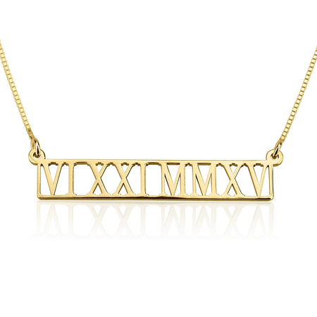 CUT-OUT ROMAN NUMERAL NAMEPLATE