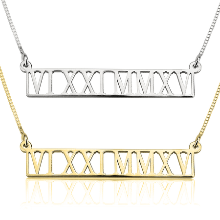 CUT-OUT ROMAN NUMERAL NAMEPLATE