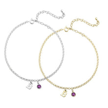 Load image into Gallery viewer, INITIAL AND BIRTHSTONE ANKLET
