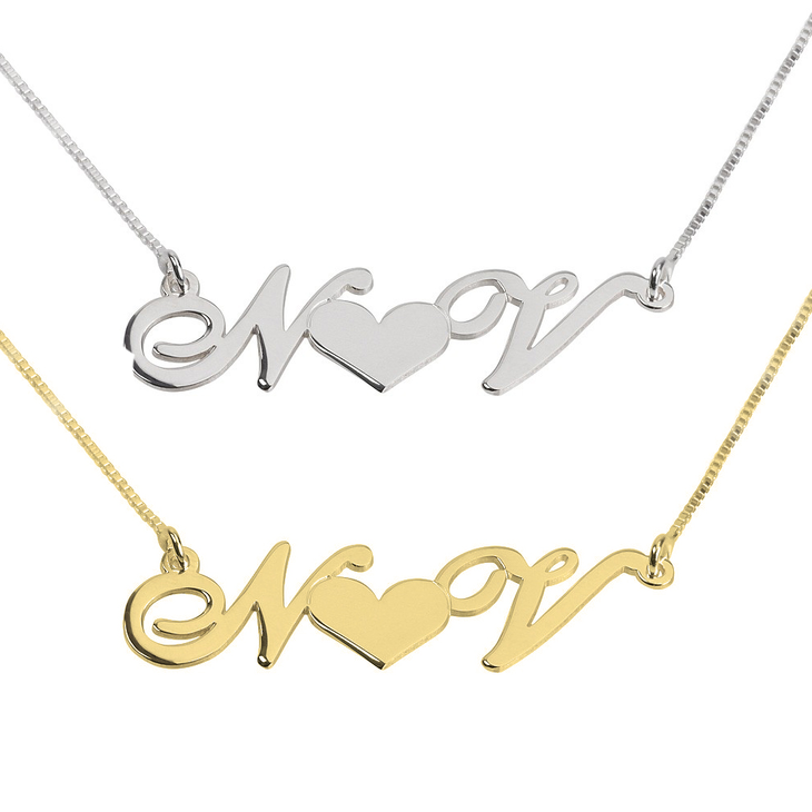 INITIALS W/ HEART NECKLACE