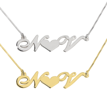 Load image into Gallery viewer, INITIALS W/ HEART NECKLACE