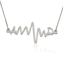 Load image into Gallery viewer, TWO INITIALS HEARTBEAT NECKLACE