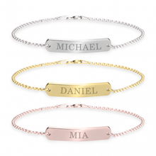 Load image into Gallery viewer, ENGRAVED BAR BRACELET