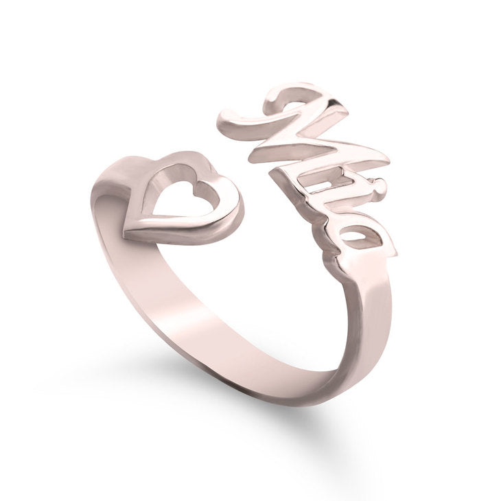 NAME RING W/ HEART