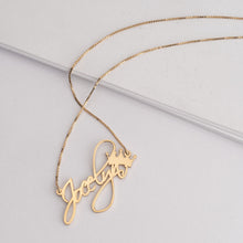 Load image into Gallery viewer, SCRIPT NAME W/ CROWN NECKLACE