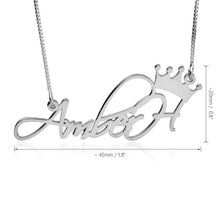 Load image into Gallery viewer, SCRIPT NAME W/ CROWN NECKLACE