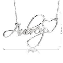 Load image into Gallery viewer, SCRIPT NAME W/ HEART NECKLACE
