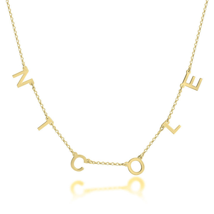 SPACED LETTER NAME NECKLACE